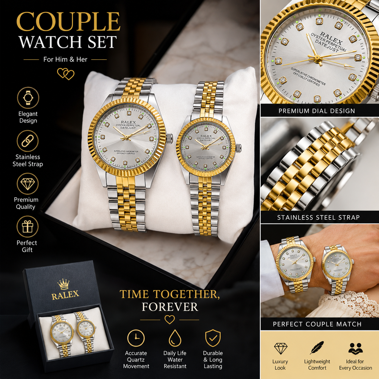 Luxury Couple Watches for Men & Women