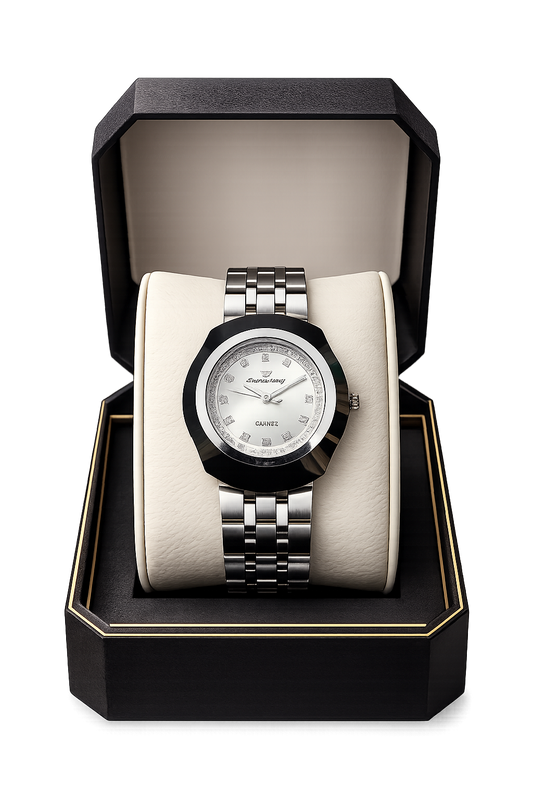 Luxury Silver Stainless Steel Quartz Watch