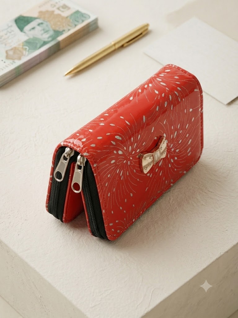 Sparkling Festive Bow Clutch — Vibrant & Spacious