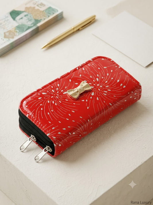 Sparkling Festive Bow Clutch — Vibrant & Spacious