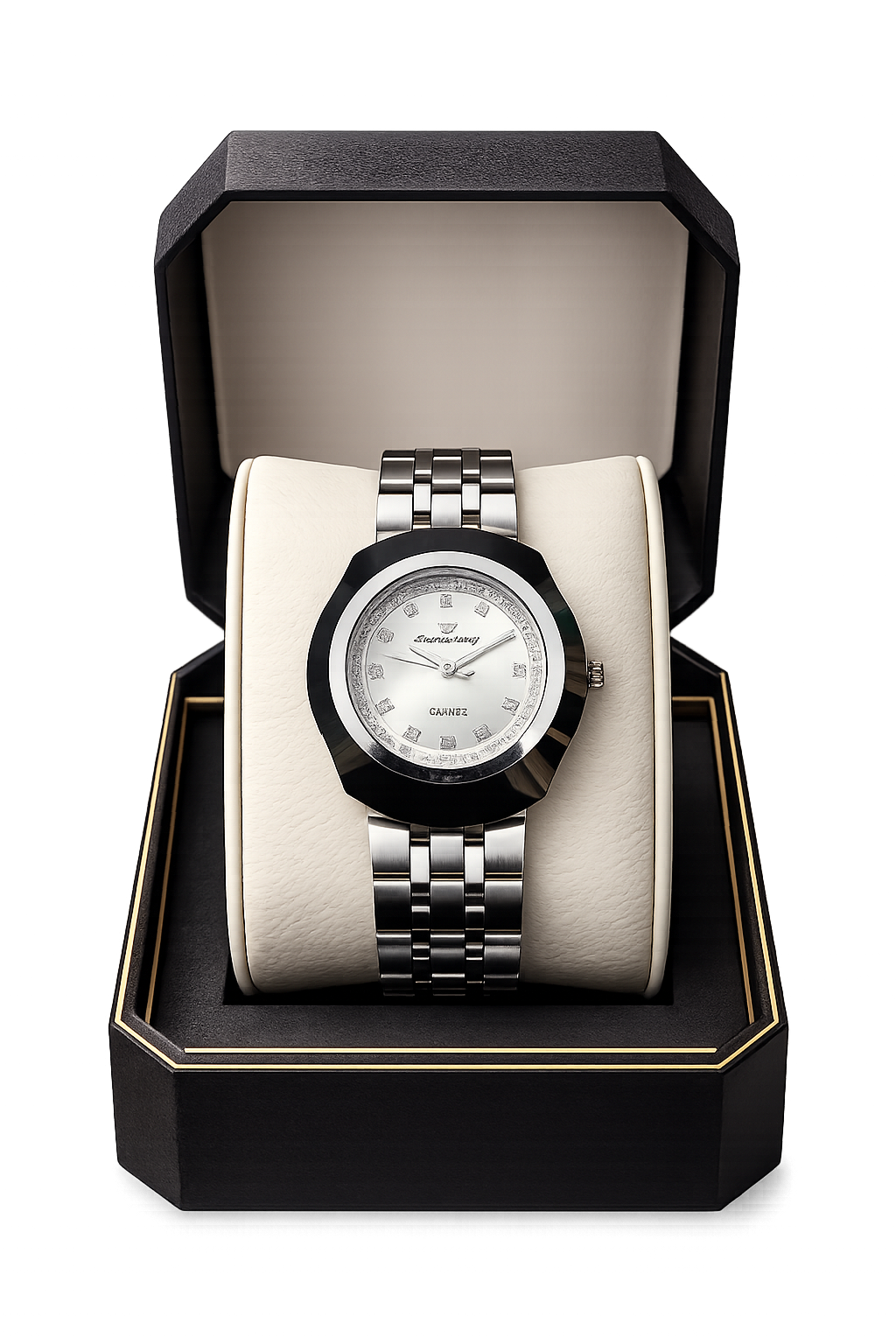 Luxury Silver Stainless Steel Quartz Watch