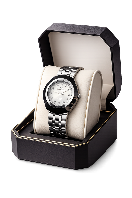 Luxury Silver Stainless Steel Quartz Watch